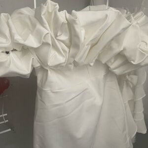 Showpo White Ruffled Bridal Dress